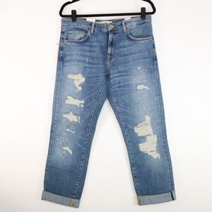 NWT Zara Women Crop Distressed Jeans T11